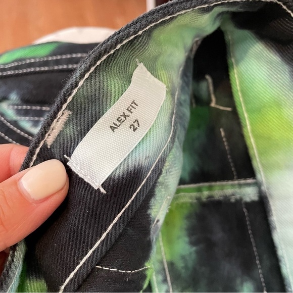 AMI ALEXANDRE MATTIUSSI Alex Jeans Wide Leg Low Rise Tie Dye Rigid Denim Size 27 - Picture 4 of 11